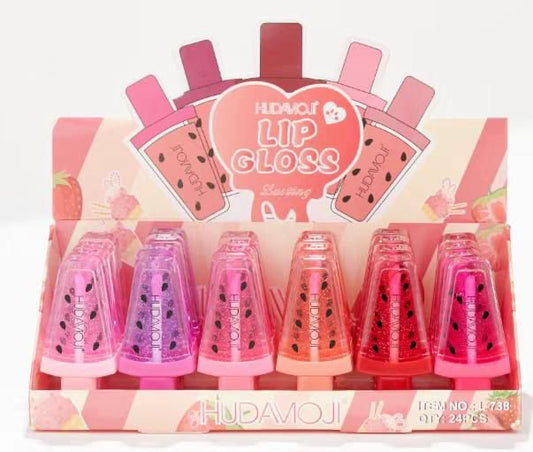 HUDAMOJI Strawberry LIpgloss set of 6 ( L-738)
