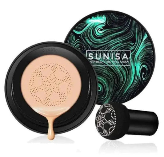 Sunisa Waterproof CC Foundation Full Coverage BB Cream with Cushion puff