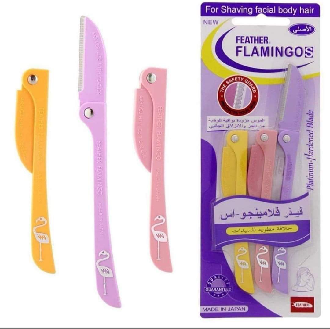 Feather Flimingos Facial Razor Set of 3