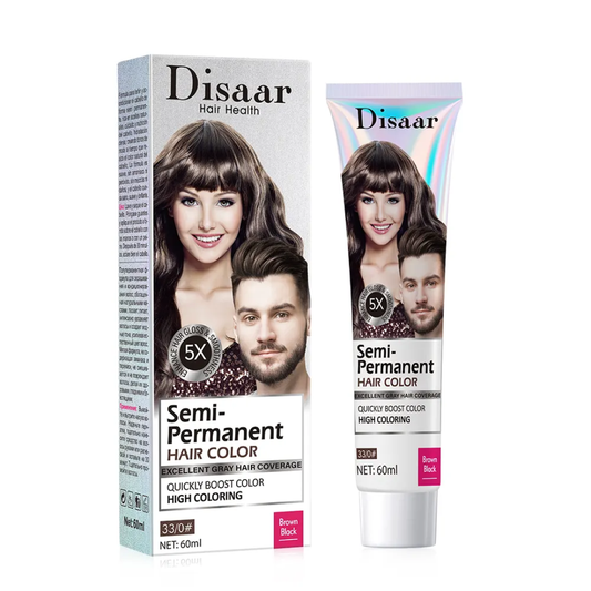 Disaar Semi-Permanent Excellent Gray Hair Coverage Hair Color 60ml (Brown Black )