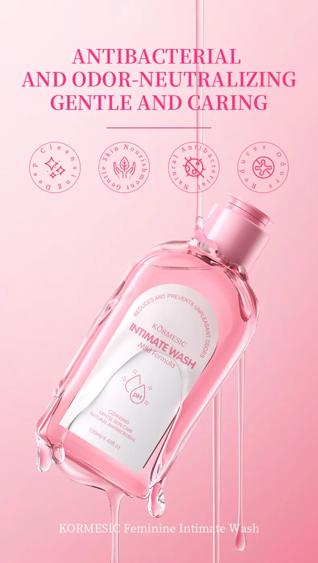 KORMESIC Intimate Wash Reduces and Prevents Unpleasant Odors 130ml