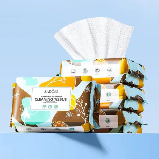 Sadoer Pure Cotten Skin Friendly Cleaning Tissue pack of 50 Pcs tissue