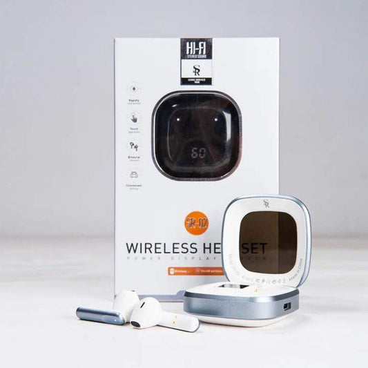 SR-02 Wireless Earbuds – HI-FI Stereo TWS with Power Display & Mirror Case Earphones Headphones