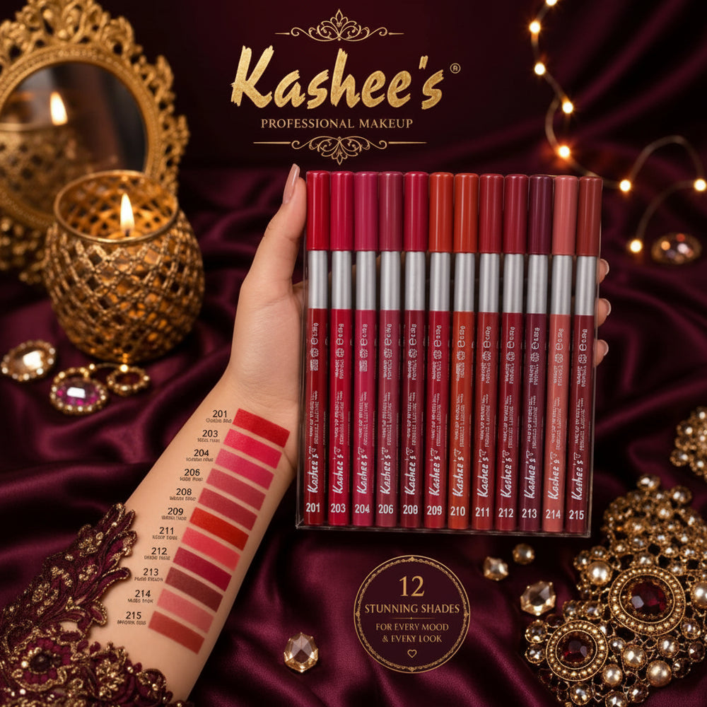Kashee's Matte Lip Pencil | 12 Stunning Shades | Long-Lasting Lip Liner