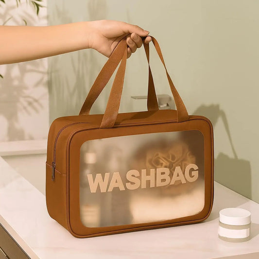 Transparent PVC Washbag Travel organiser for Toiletries and Skin care items multipurpose (Minor Fault)