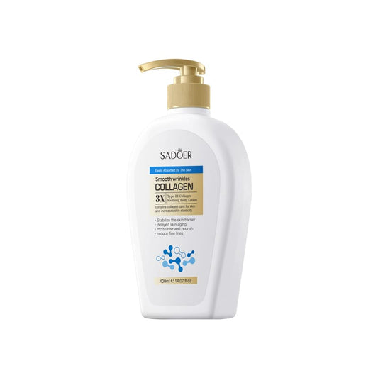 SADOER 3X Type III Collagen Body Lotion – Soothing, Moisturizing & Whitening (400ml)