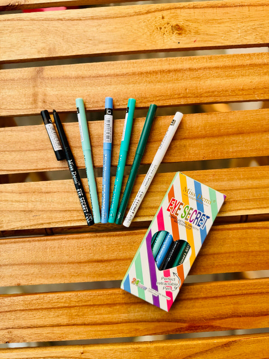 Miss Demi Eyeliner secret Long lasting Smooth waterproof Pencils pack of 6