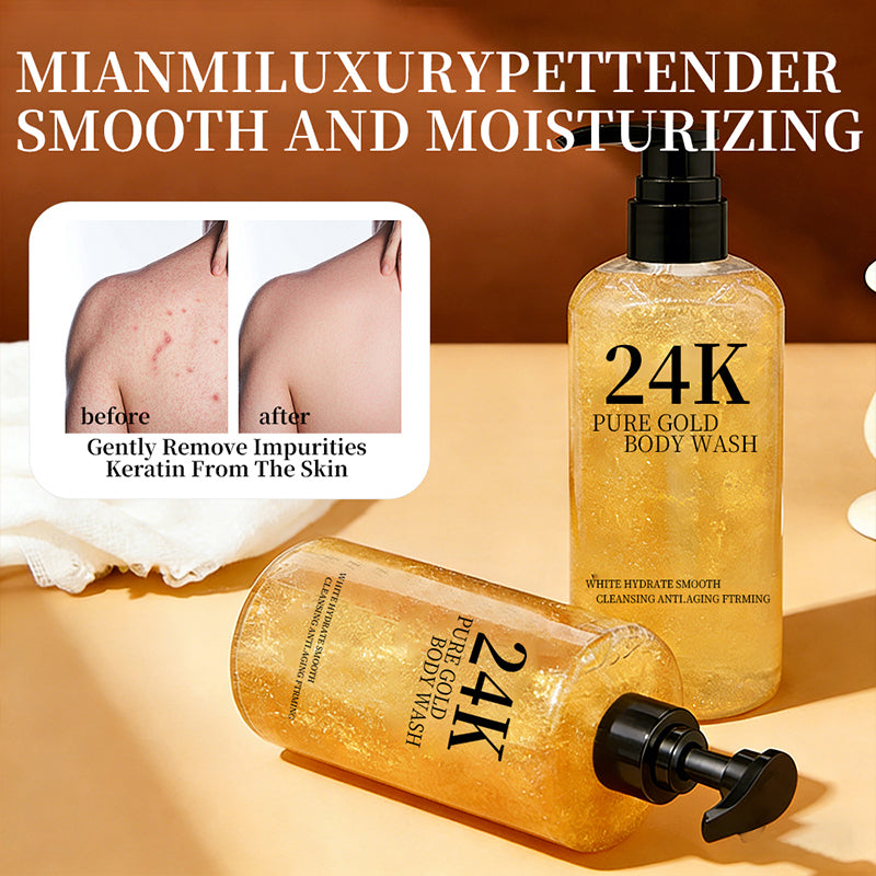 Sadoer 24K Pure Gold Body Wash – Whitening, Hydrating & Smoothing Shower Gel