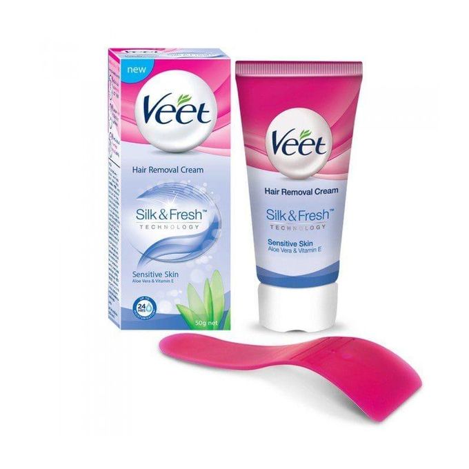 Veet Silk & Fresh Hair Removal Cream – Sensitive Skin (Aloe Vera & Vitamin E) set of 5