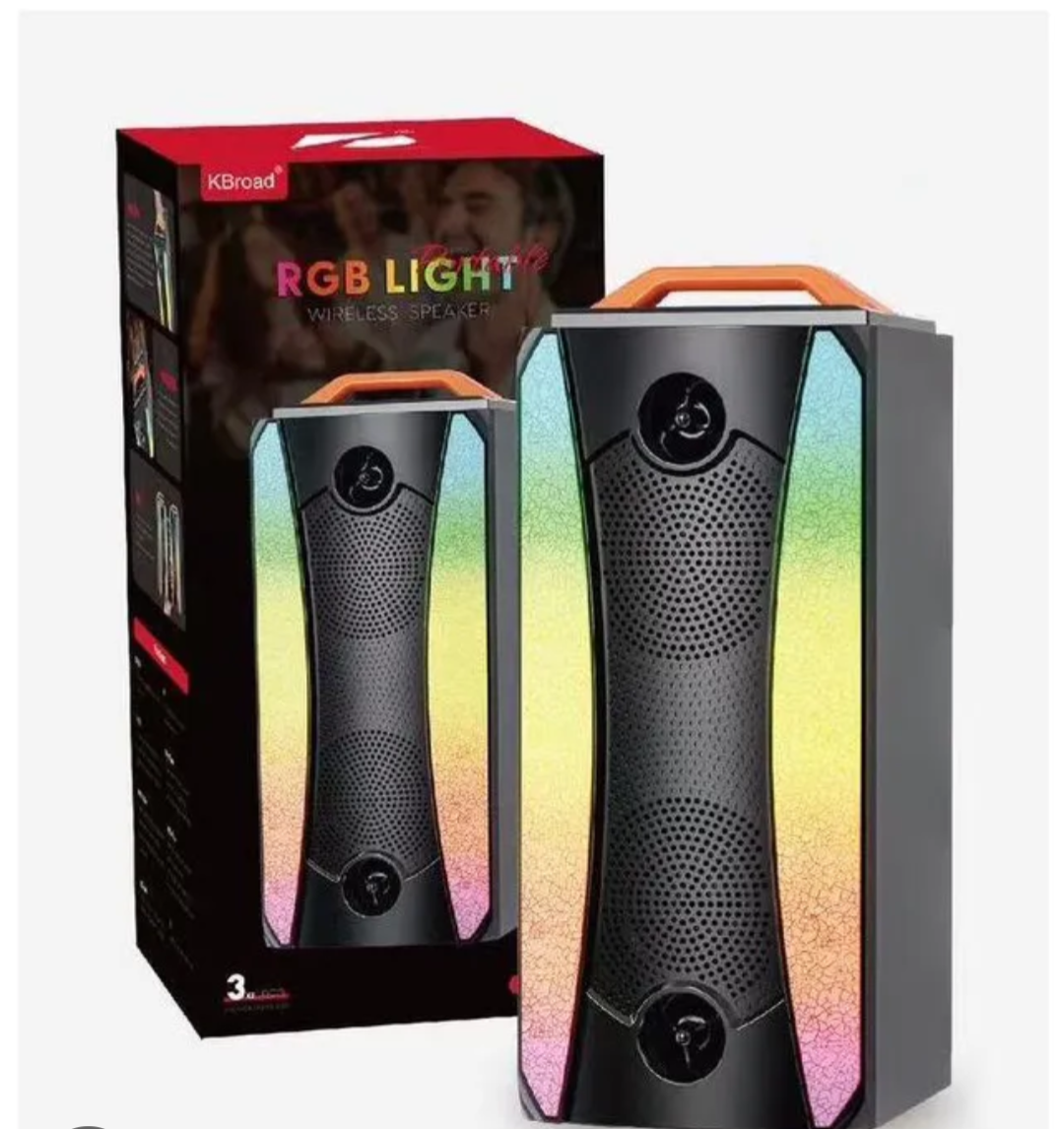 KBroad RGB Light Wireless Bluetooth Speaker – 3-Way Sound System with LED Lighting KTS-1791