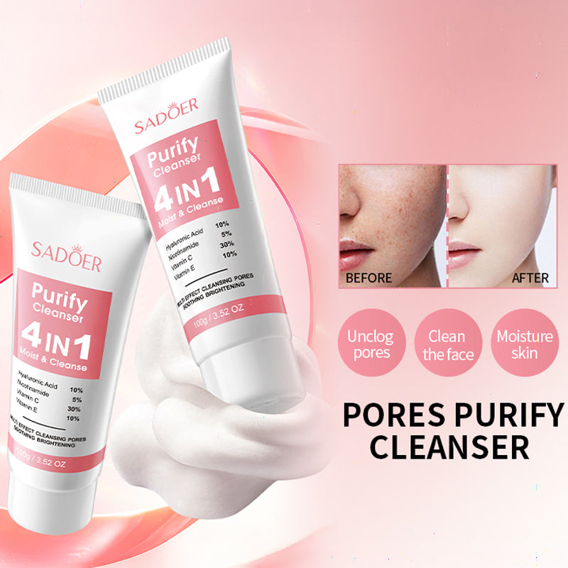 Sadoer Purify Cleanser 4 IN 1 – Pores Purify, Moist & Cleanse Face Wash | 100g