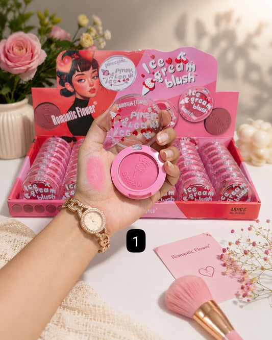 Romantic Flower Ice Cream Blush Blusher– Pigmented Powder Blush | 6 Shades