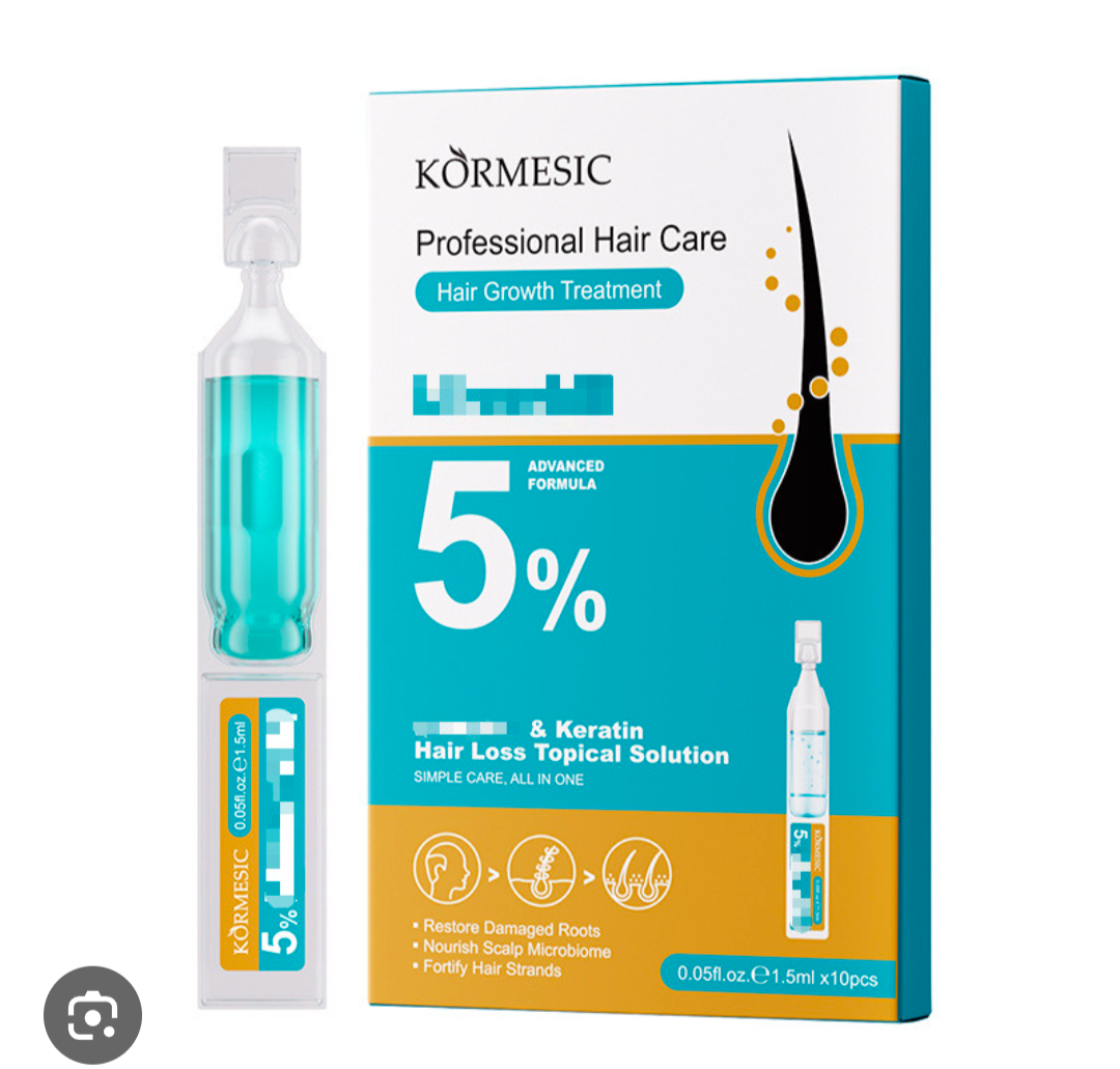 Kormesic Professional 5% Hair Growth Treatment Ampoules – Keratin & Advanced Formula (10 x 1.5ml)