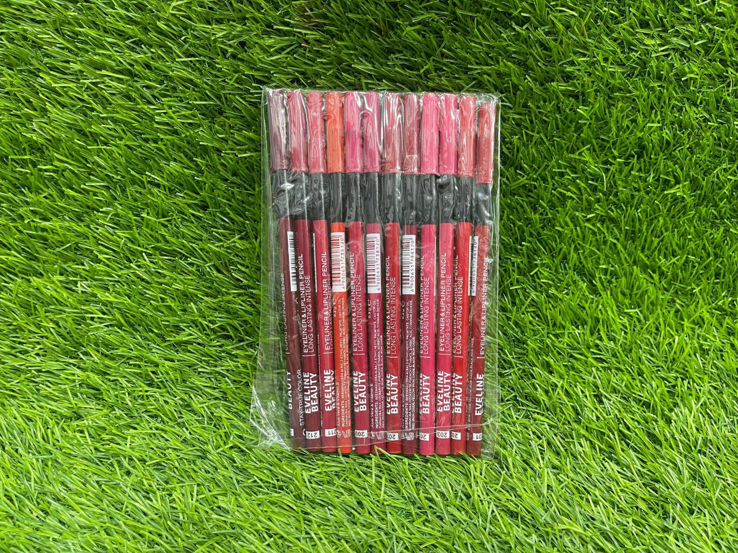 Eveline Beauty Eyeliner & Lipliner Pencil Set – Long Lasting Intense (Pack of 12)
