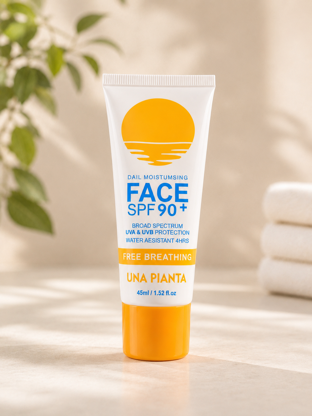 UNA PIANTA Sunscreen UVA/UVB protection SPF90++ Sunblock 45ml