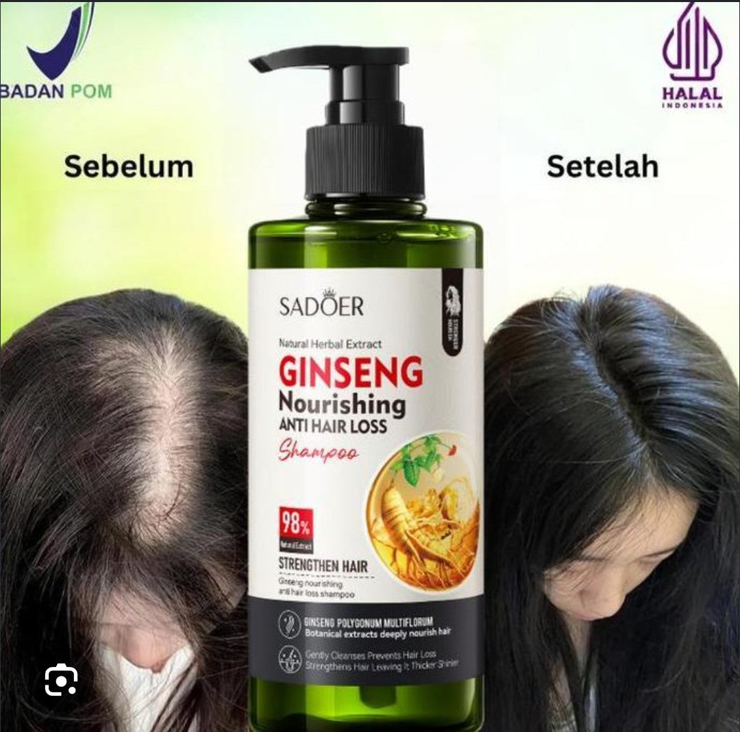 Sadoer Ginseng Nourishing Anti Hair Loss Shampoo – 98% Natural Herbal Extract | Strengthen & Thicken Hair