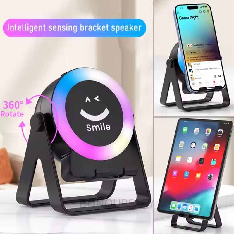 ZF18 Smile Bracket Wireless Bluetooth Speaker 🔊😊
Portable Desktop Speaker With A Phone Stand/Bracket And RGB Lighting