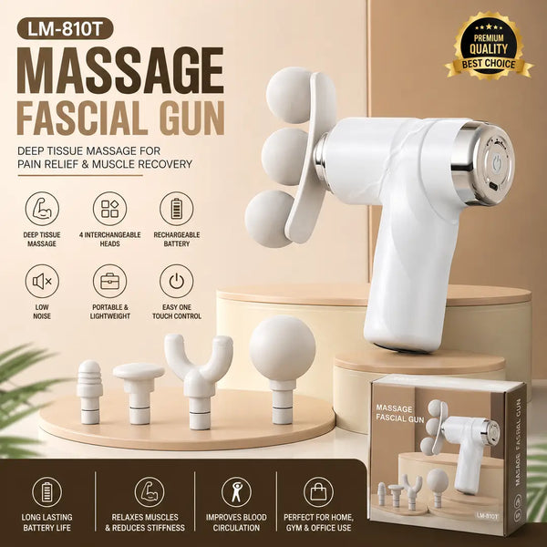 Blueidea BLD-130 Fascia Gun – Deep Tissue Percussion Massager with 9 Heads & 5 Speeds