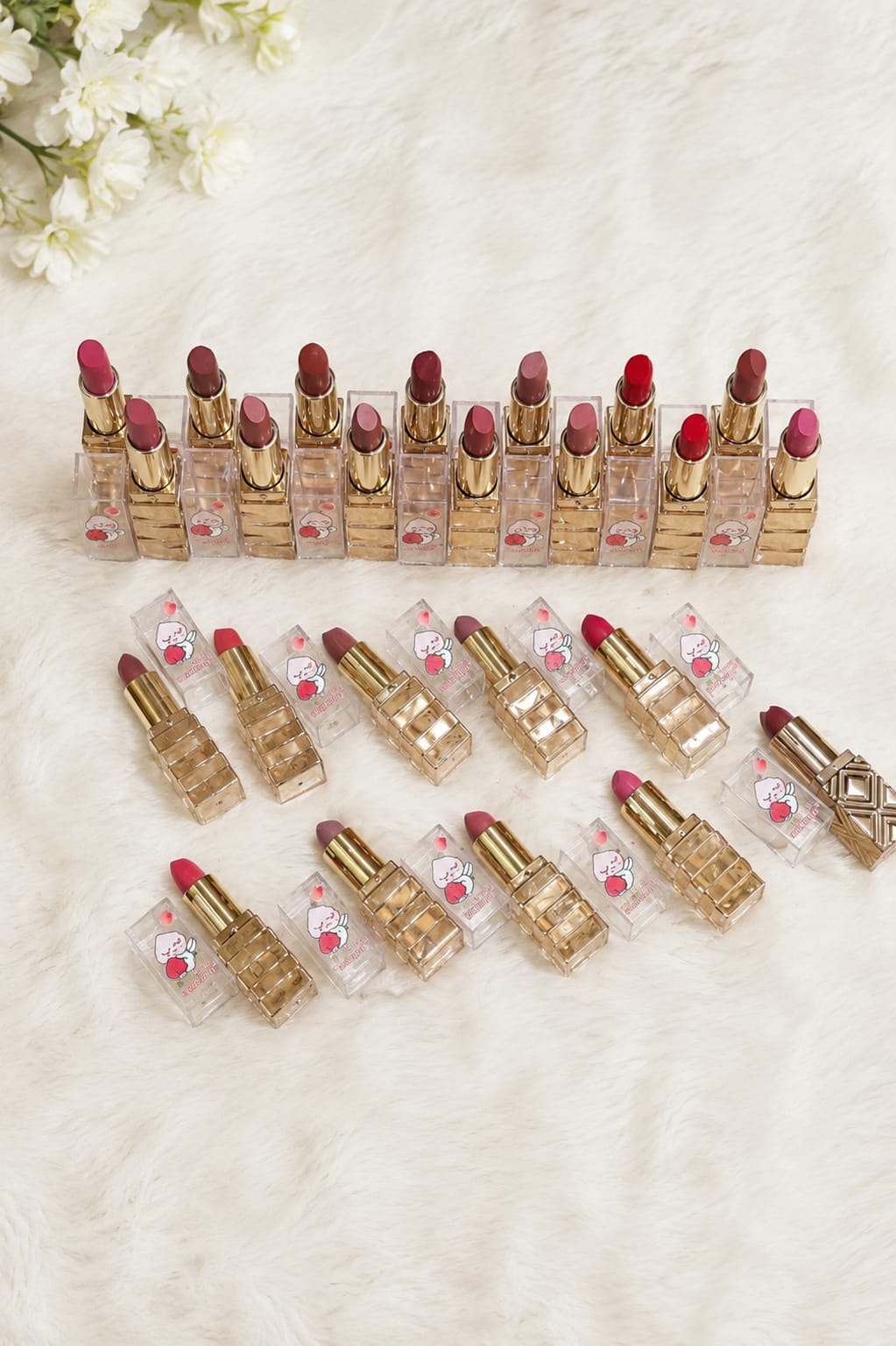 3Q Beauty Matte Lipstick Set – 12 Shades (Gold Edition)
