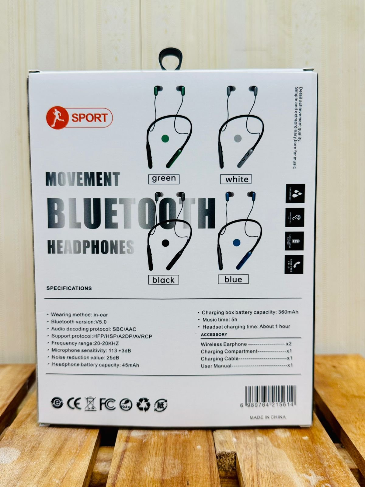 QT-300 Sports Bluetooth Head phone Neckband wireless