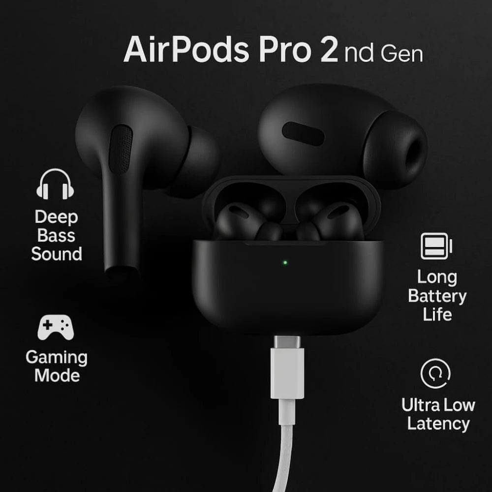 Airpods Pro2  Black Edition 2nd Generation Matte Black without Box Best Quality earbuds