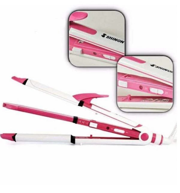 SHINON Three In One Hair Iron Straightener, Curler and Crimper
