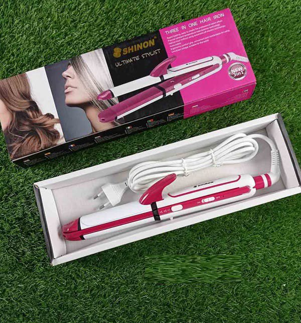 SHINON Three In One Hair Iron Straightener, Curler and Crimper