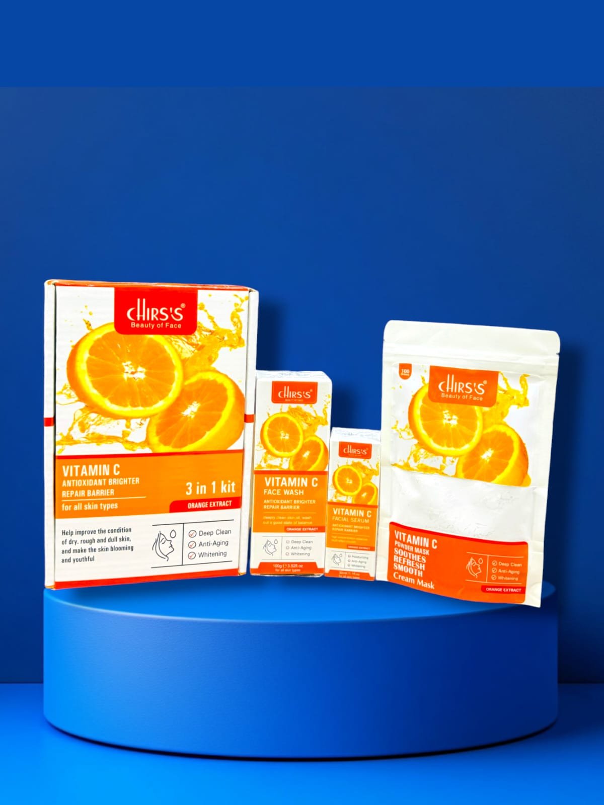 Chirs's  3in1 Kit (facewash,serum,Cream mask)