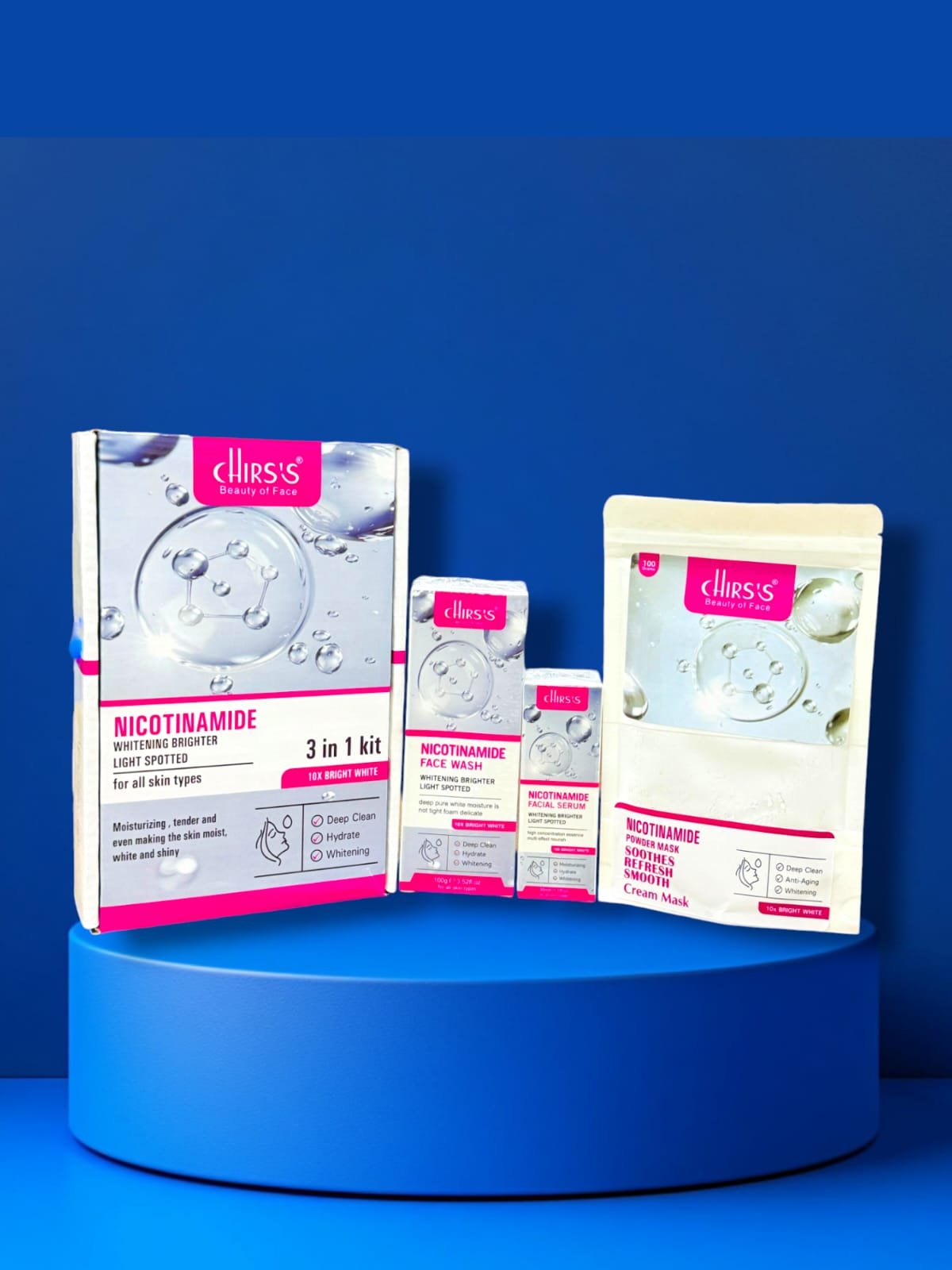 Chirs's  3in1 Kit (facewash,serum,Cream mask)