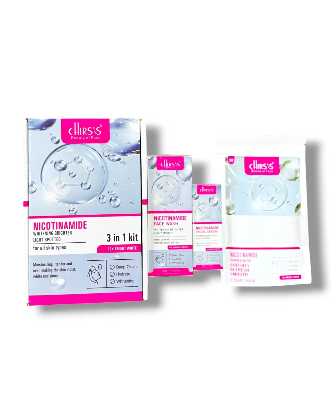 Chirs's  3in1 Kit (facewash,serum,Cream mask)