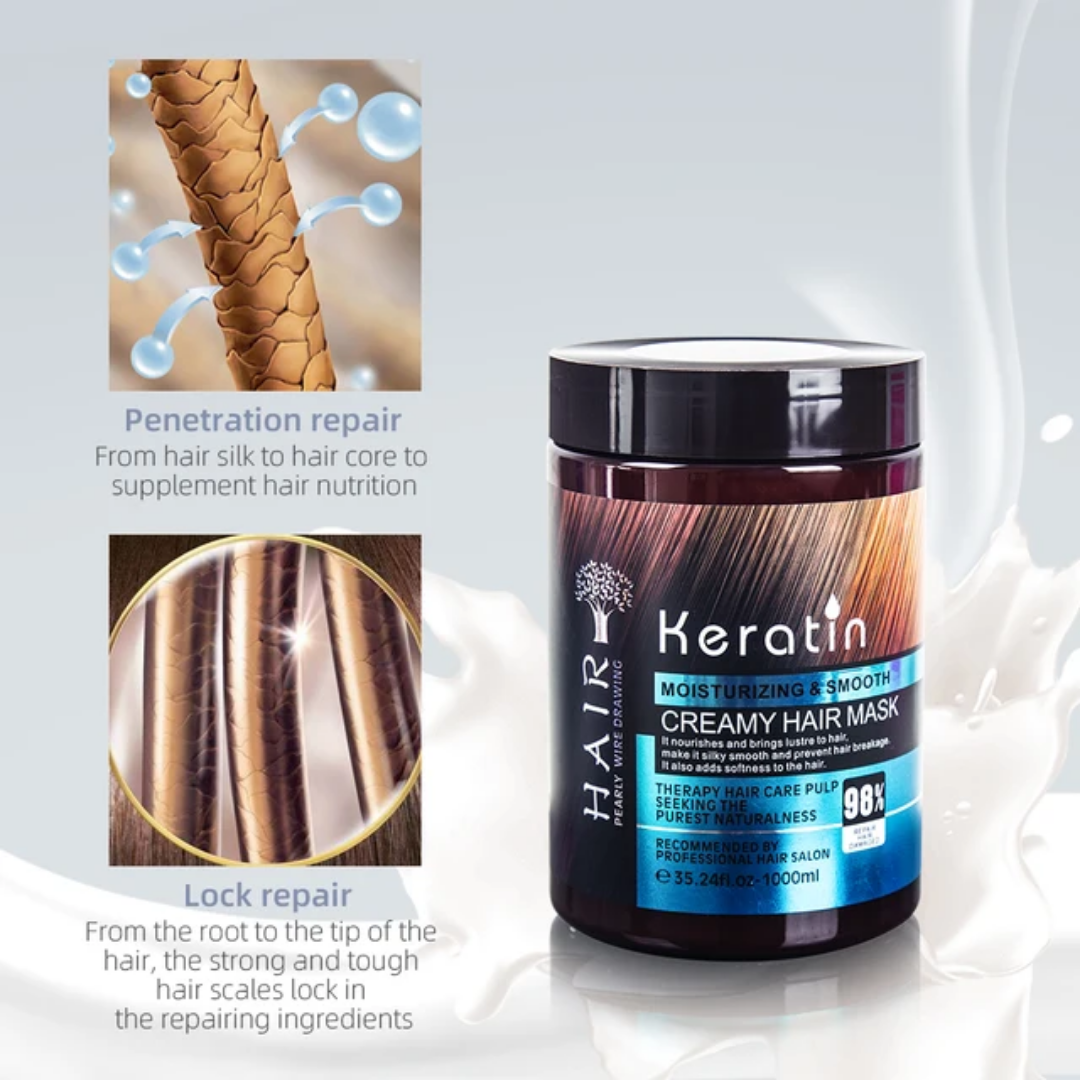 Keratin Moisturizing & Smooth Creamy Hair Mask 1000ml