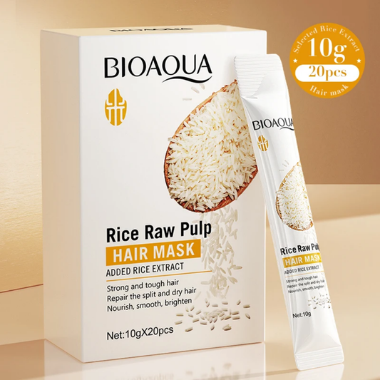 BIOAQUA  Rice Raw Pulp Hair Mask Pack of 20 Sachet