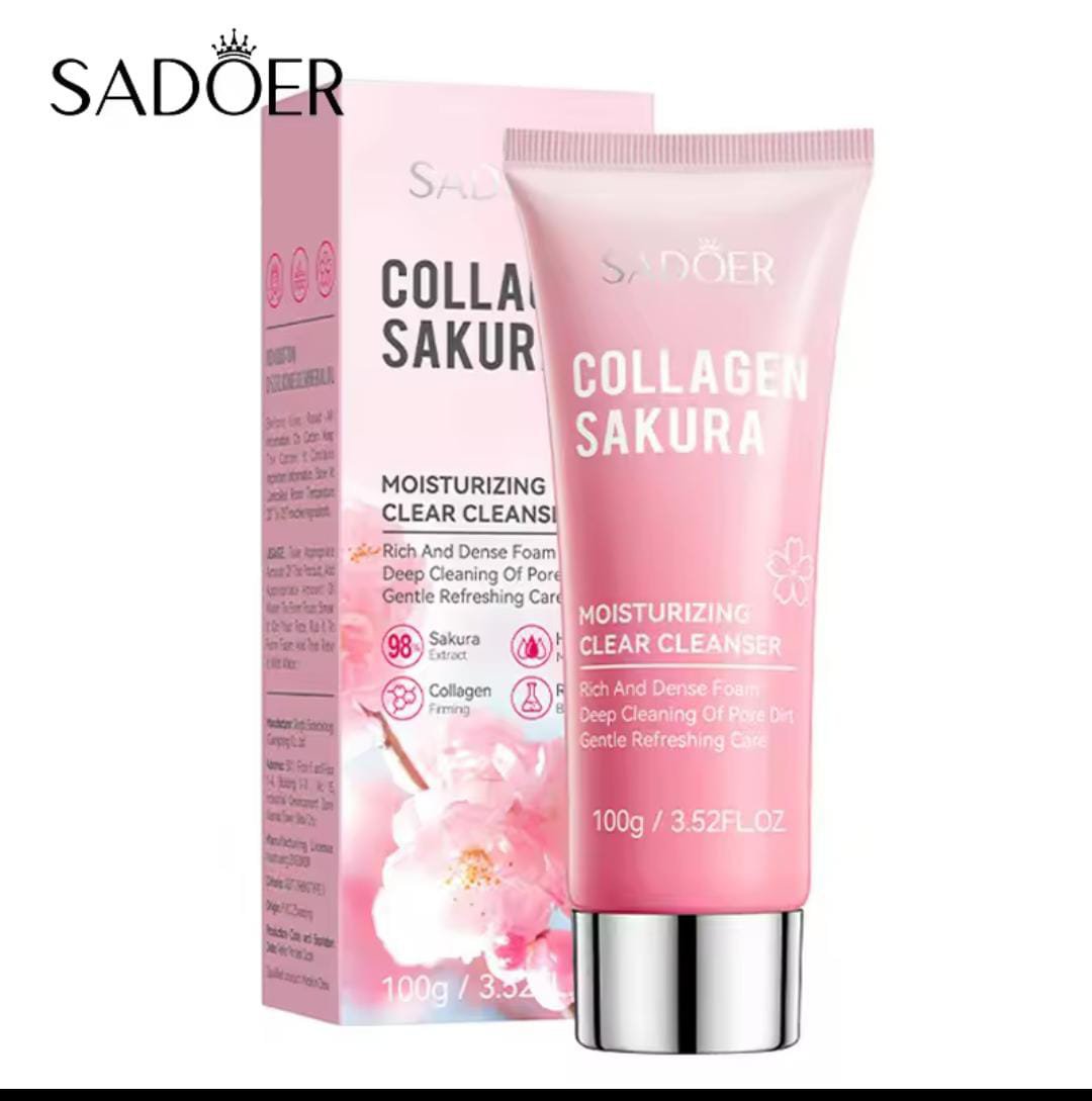 Sadoer Collagen Sakura Moisturizing Clear Face Cleanser Face wash 100g