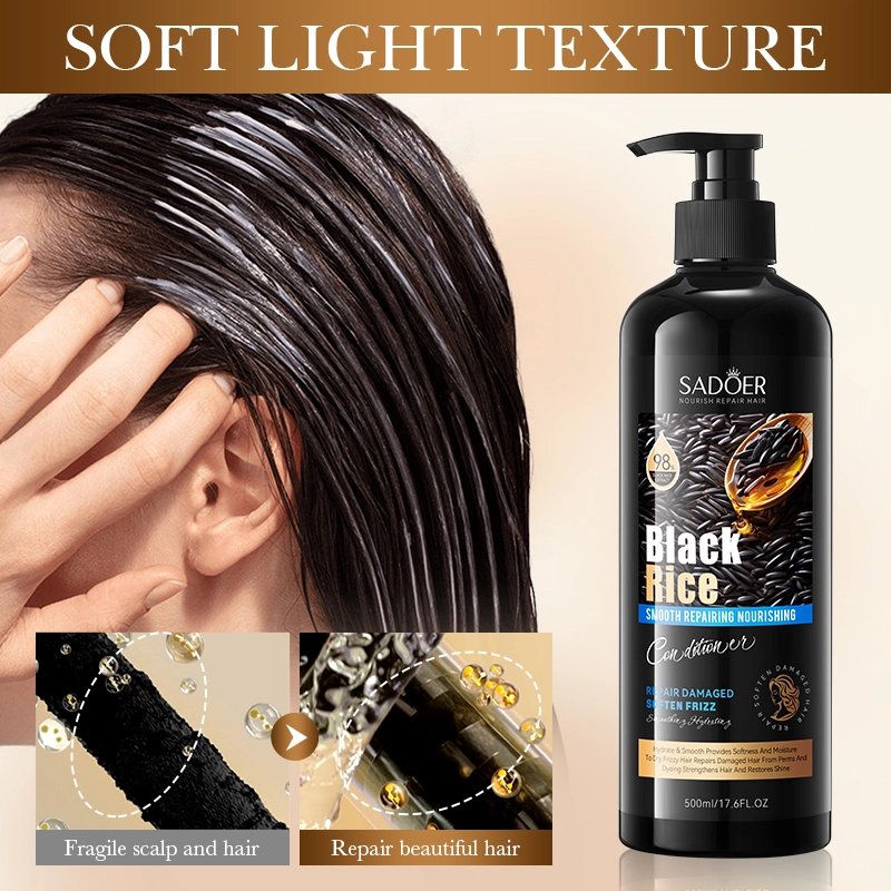 SADOER Black Rice Anti Hair Loss Anti Dandruff Conditioner Repair Damage Hair Oil control Smoothing Hydrating 500ml