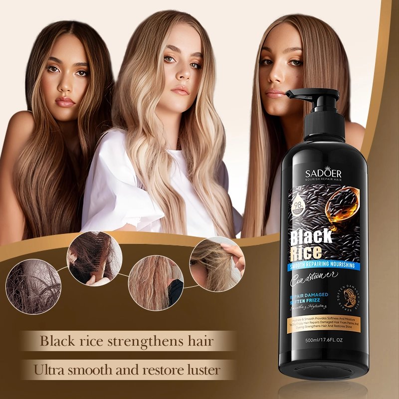 SADOER Black Rice Anti Hair Loss Anti Dandruff Conditioner Repair Damage Hair Oil control Smoothing Hydrating 500ml