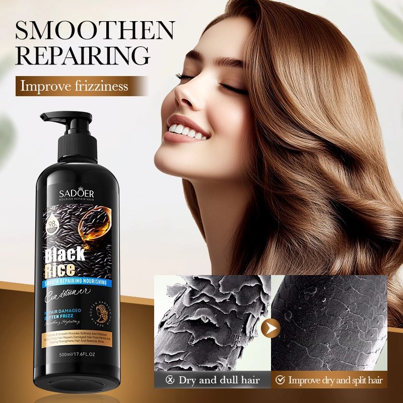 SADOER Black Rice Anti Hair Loss Anti Dandruff Conditioner Repair Damage Hair Oil control Smoothing Hydrating 500ml
