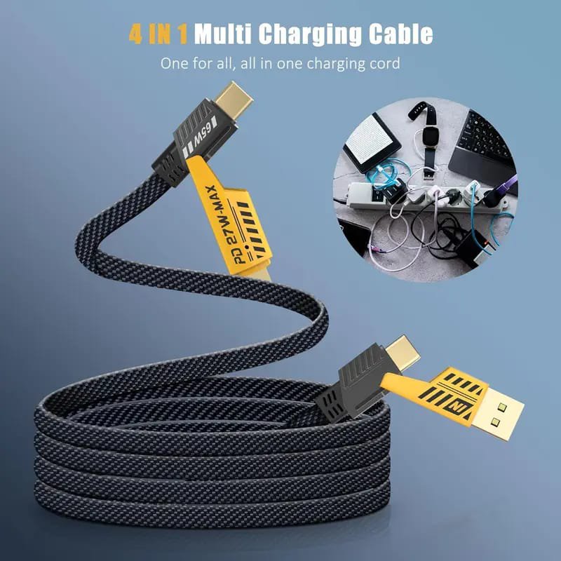 Callmate USB Type C Cable 1.5m 4in1 27W Metal Fast Charging Data Cable