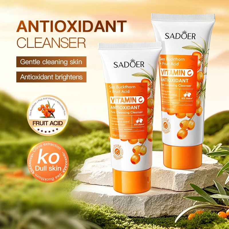 SADOER Sea Buckthorn + Vitamin C Antioxidant Pore Cleansing Cleanser facewash 100g