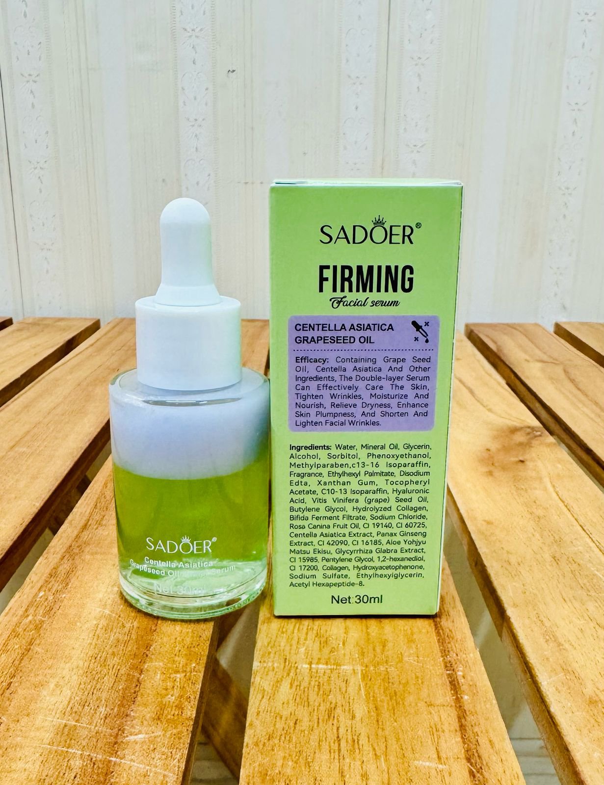 SADOER Firming Centella Asiatica Grapeseed Oil Facial Serum 30ml