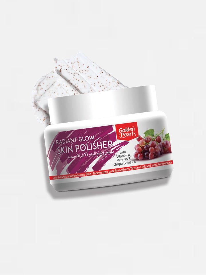 Golden Pearl Radiant Glow Skin Polisher  with vitamin A , Vitamin E , grape seed Oil 250ml