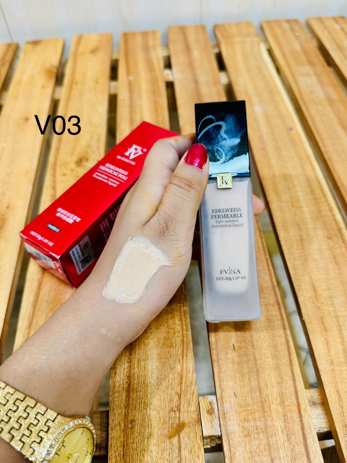 FV Edelweiss Hengcai Fog Procelain essence Full Coverage Bridal BB Foundation Liquid Cream 30g