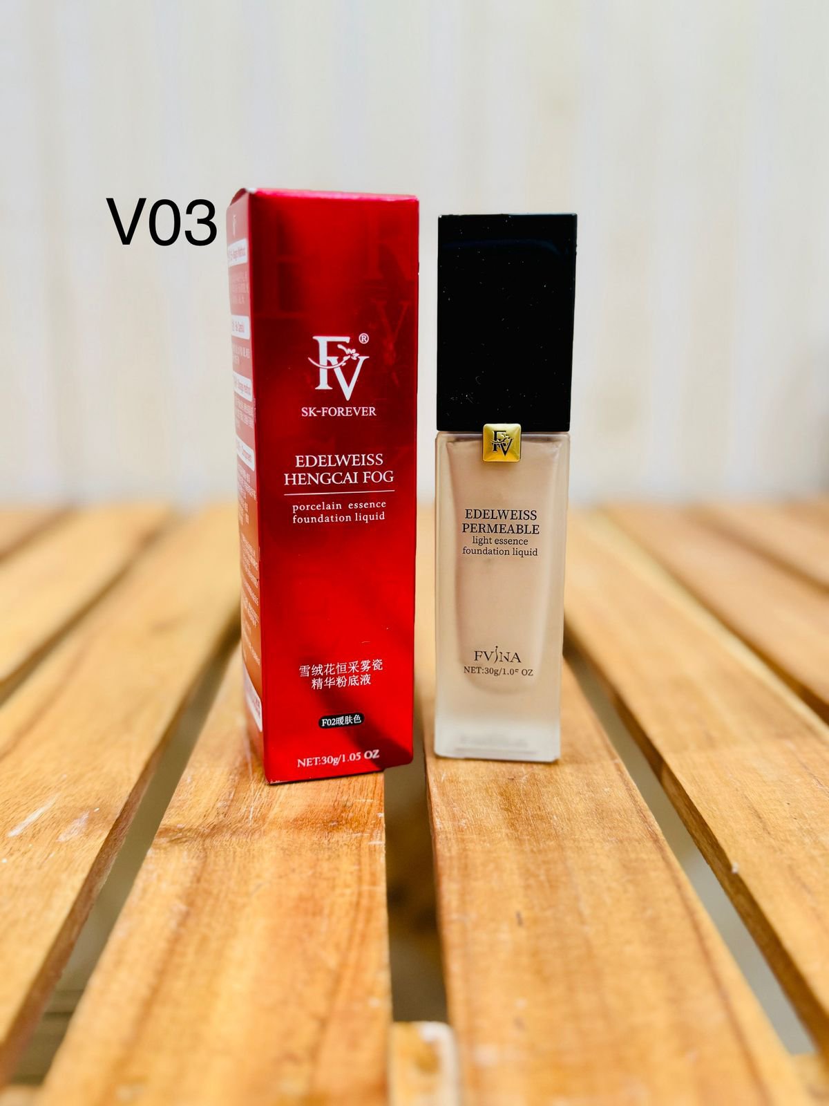 FV Edelweiss Hengcai Fog Procelain essence Full Coverage Bridal BB Foundation Liquid Cream 30g