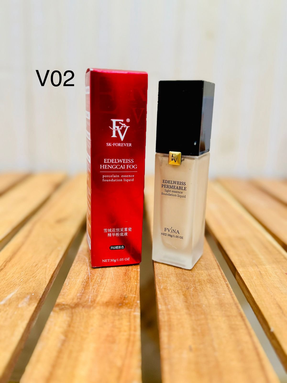 FV Edelweiss Hengcai Fog Procelain essence Full Coverage Bridal BB Foundation Liquid Cream 30g