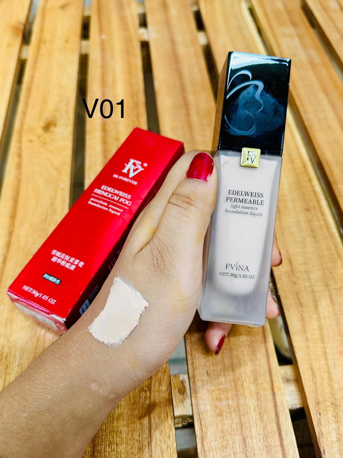 FV Edelweiss Hengcai Fog Procelain essence Full Coverage Bridal BB Foundation Liquid Cream 30g