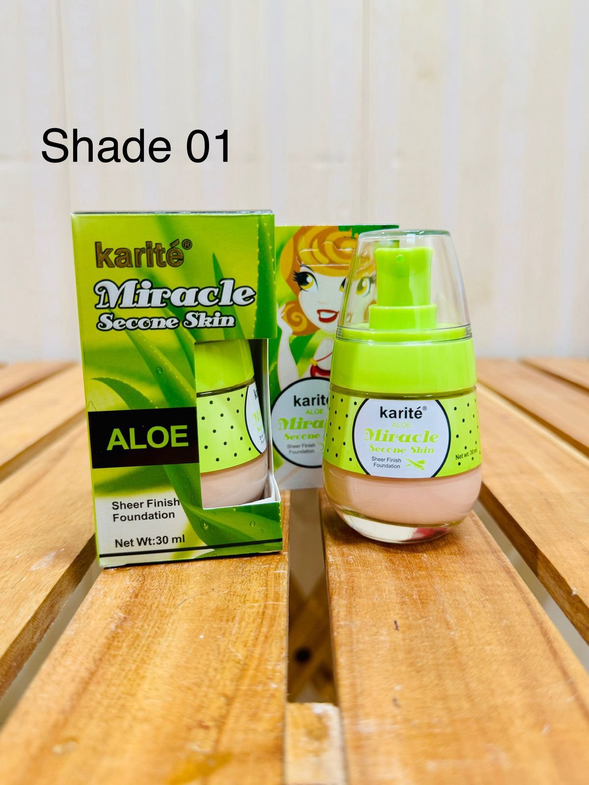 Karite Miracle Secone Skin Aloe Sheer Finish Foundation 30ml