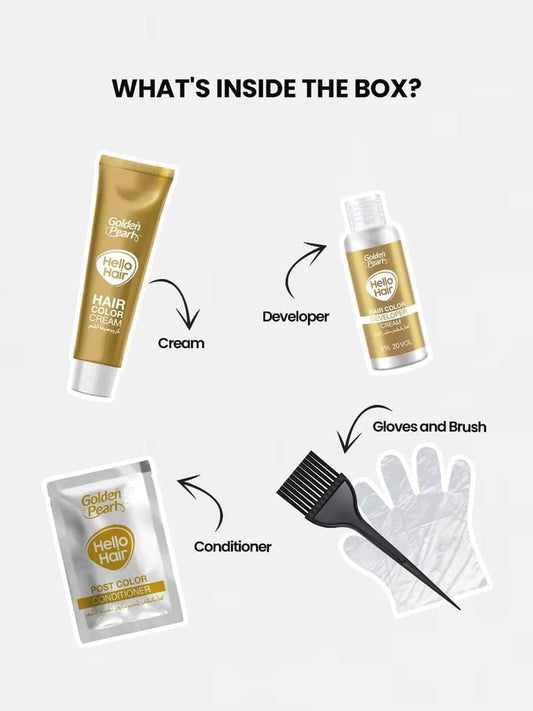 Golden Pearl Hello Hair -Hair Color Cream With Keratin Avocado & Olive Oil