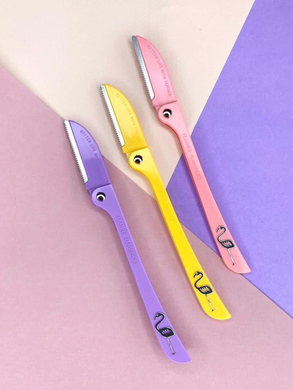 Feather Flimingos Facial Razor Set of 3