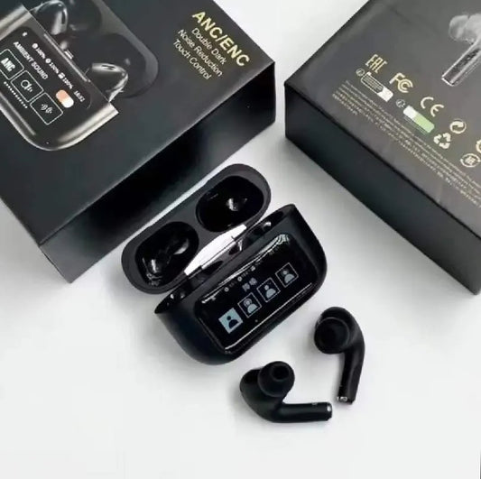 Pro 2 with Display ANC/ENC Double Dark Noise Reduction Touch Control Air Buds (Black)