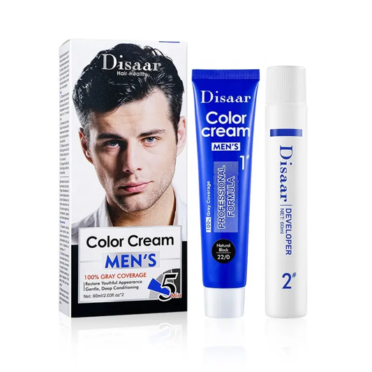 Disaar Men's Color Cream 100% Grey Coverage ( Natural Black 22\0)