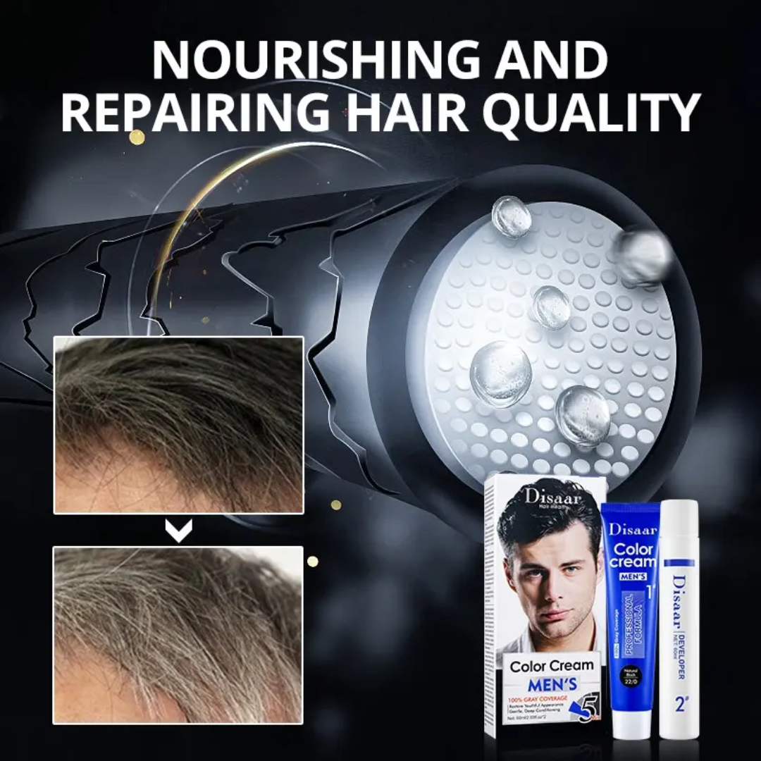 Disaar Men's Color Cream 100% Grey Coverage ( Natural Black 22\0)